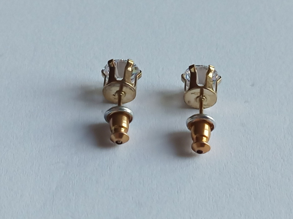 gold-plated zirconia silver studs----